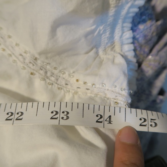 Lane Bryant Milkmaid Dress Boho Mini Beaded Collar Euro Summer Bridal White - Picture 8 of 9